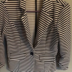 Black and White Striped Blazer